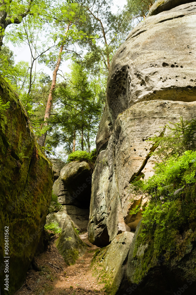 Hiking trail trhough Cesky raj aka Bohemian Paradise Hiking trail trhough Cesky raj aka Bohemian Paradise