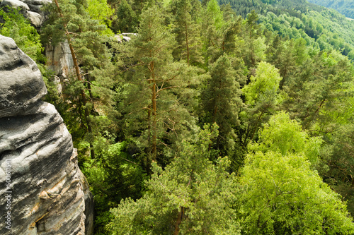 Large rock formations in Cesky raj aka Bohemian Paradise