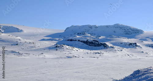 Norwegian mountains in Winter at Finse, Norway photo