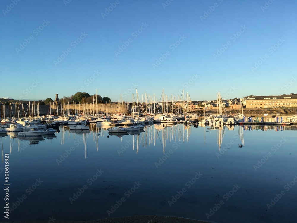 boats in the harbor of concarneau in Brittany