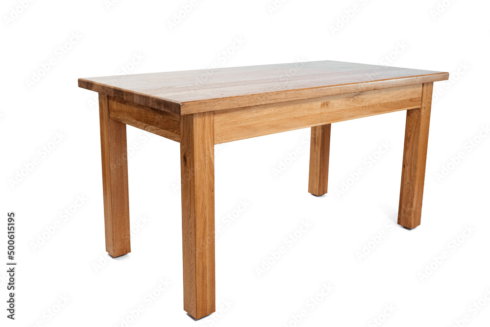 Fototapeta premium handmade wooden table on a white background with all the details