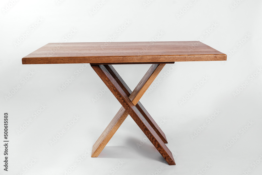 handmade wooden table on a white background with all the details handmade wooden table on a white background with all the details