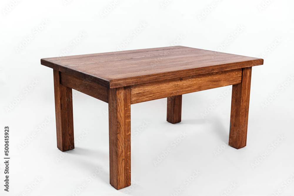 handmade wooden table on a white background with all the details handmade wooden table on a white background with all the details