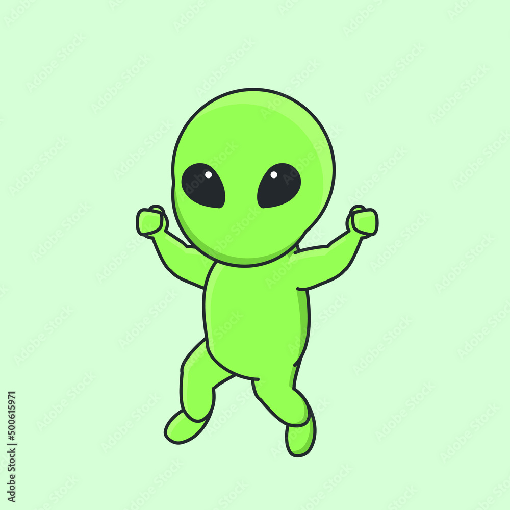 alien astronaut  galaxy universe space robot interstellar cute character vector icon cartoon doodle
