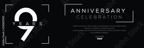 9 years anniversary celebration Design, Vector illustration.