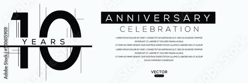 10 years anniversary celebration template, Vector illustration.