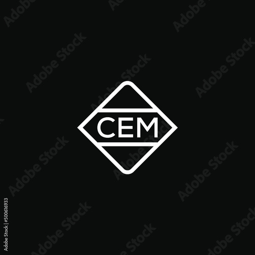 CEM letter design for logo and icon.CEM monogram logo.vector illustration with black background. photo