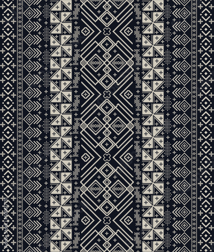 textile traditional pattern, ethnic traditional songket design, black and white color.