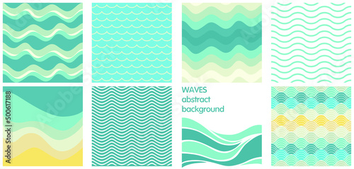 Abstract multicolored different waves. View of the surf from above. Seamless patterns