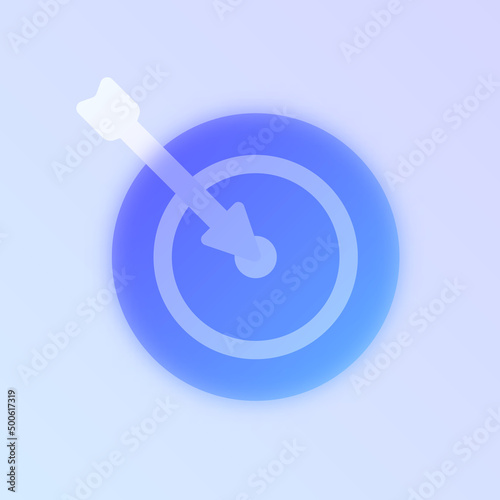 target glass morphism trendy style icon. target transparent glass color vector icon with blur and purple gradient. for web and ui design, mobile apps and promo business polygraphy