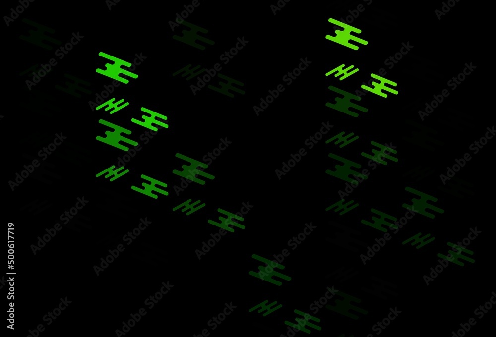 Dark Green vector texture with colorful lines.