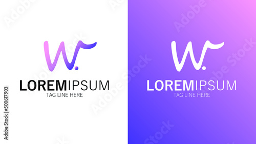 Letter W Web Logo Design Concept for Company Business Corporates Gradient color theme Vector EPS files