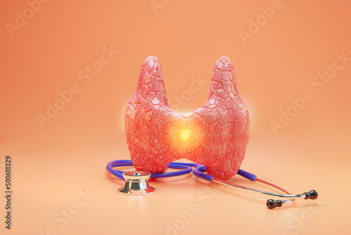 World Thyroid day. Inflammation of the thyroid gland. thyroid cancer 3d rendering