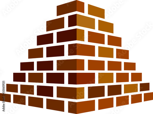 Illustration of bricks for construction on a white background. In flat style