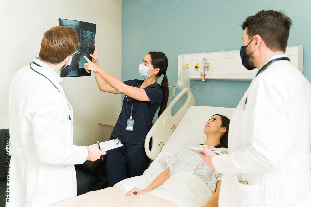 Fototapeta premium Orthopedist looking at a patient