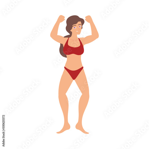 slim woman in underwear