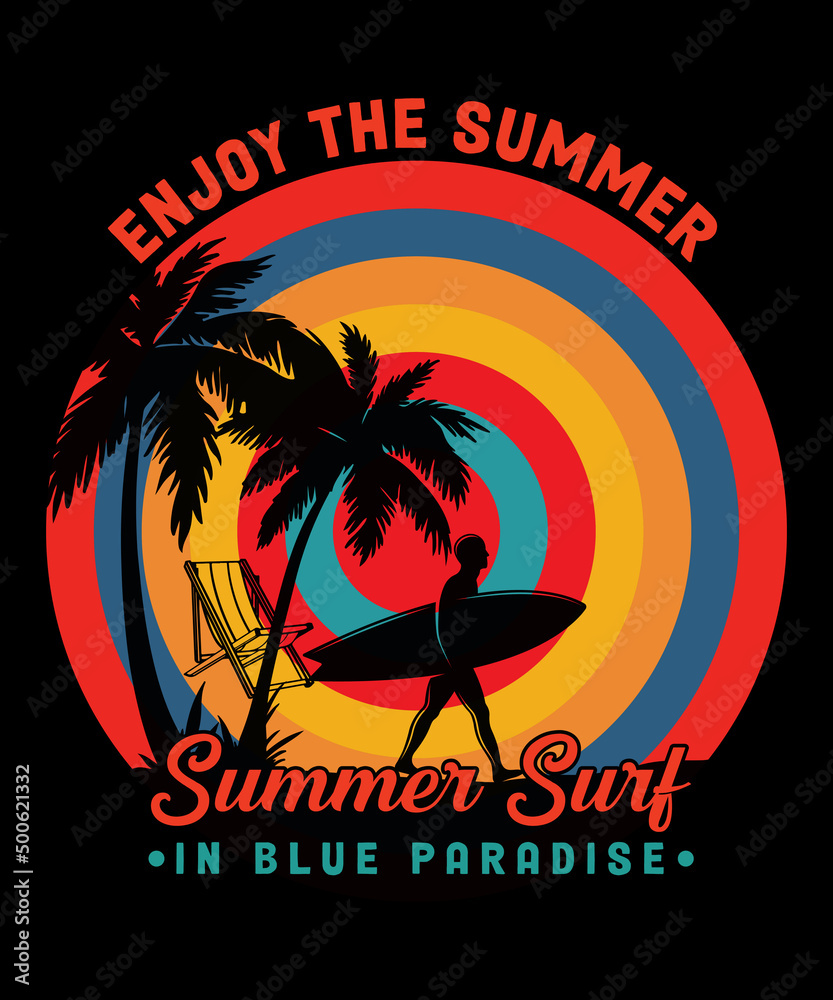 Fototapeta premium Enjoy the summer summer surf in blue paradise