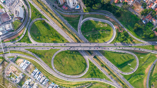 Aerial view of Sao Jose dos Campos  Sao Paulo  Brazil. city       ring road
