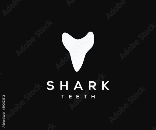 Simple minimalist shark teeth logo design. Shark teeth icon vector template