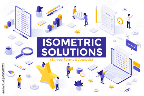 Vector Isometric Business Concept Template