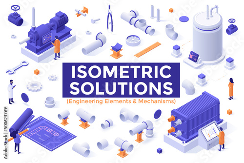 Vector Isometric Business Concept Template