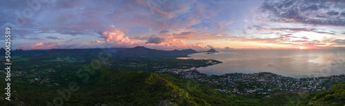 Mauritius, view from the mountain at sunset, Black River Gorges National Park Mauritius during sunset photo