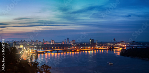 City panoramas of the capital of Ukraine Kyiv before the Russian attack