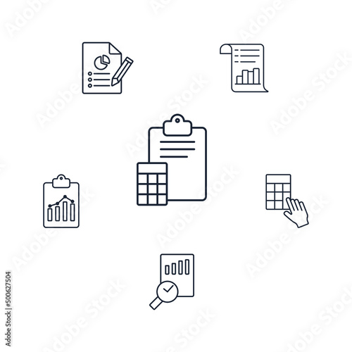 Fiscal year icons  symbol vector elements for infographic web