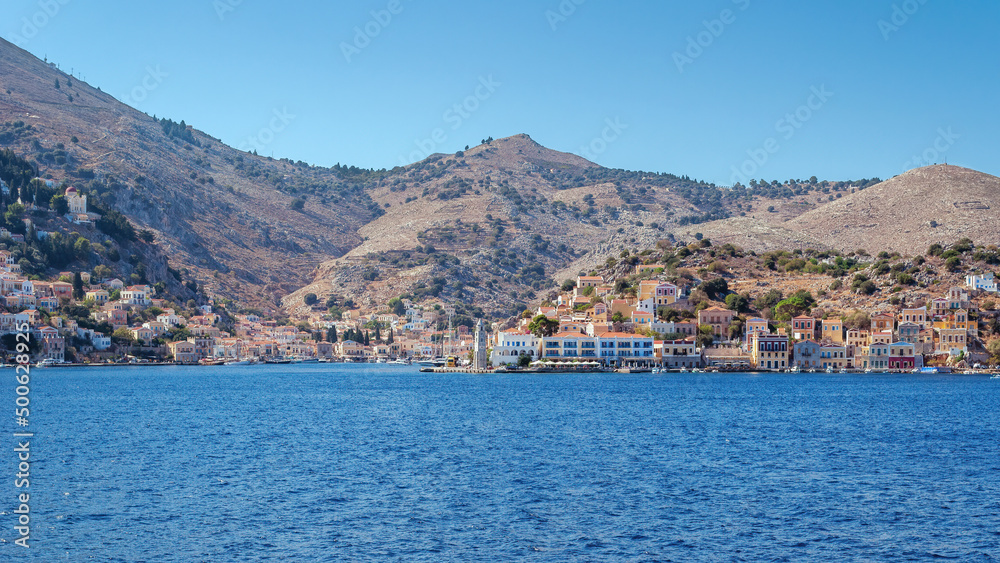 View of the island of Symi, Greece.