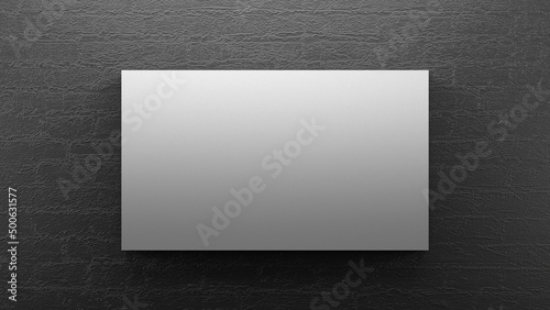 Frame with blank copy space to insert text, brick wall background, scene template for presentation, 3D illustration (ID: 500631577)