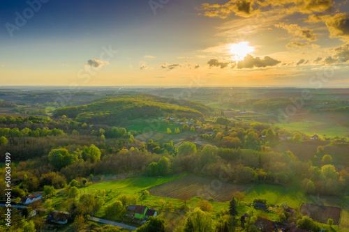 Beautiful Bilogora in sunset near village Maglenca