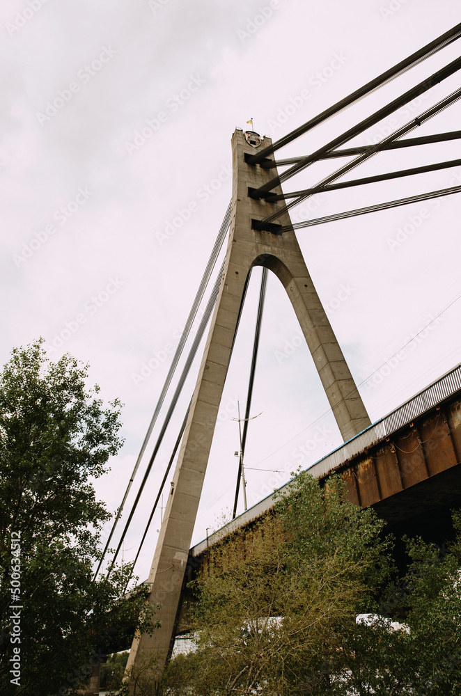 Naklejka premium Bridge over the river view from below