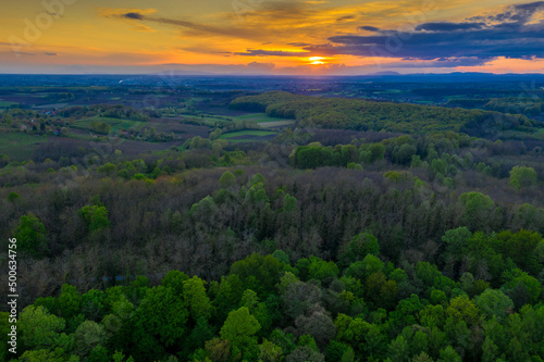 Beautiful Bilogora in sunset near village Maglenca