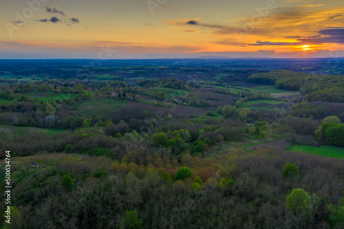 Beautiful Bilogora in sunset near village Maglenca