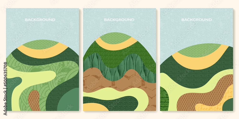 Abstract rice field with green texture vector illustration background ...