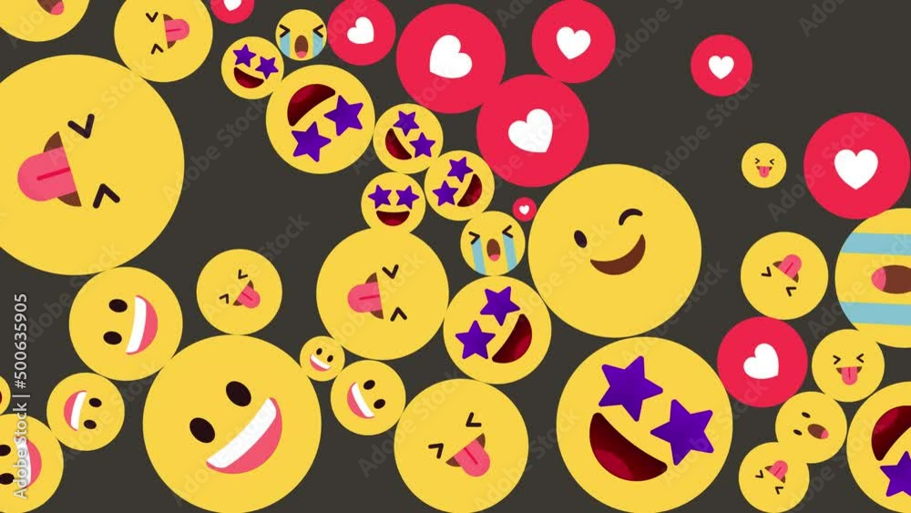 Falling through the air yellow emoji with different facial expressions alpha channel. Emoji