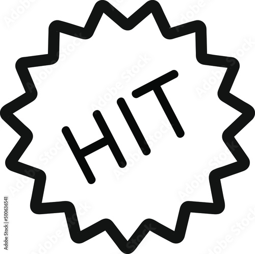 Vector icon of hit novelty; Editable sticker of new popular goods