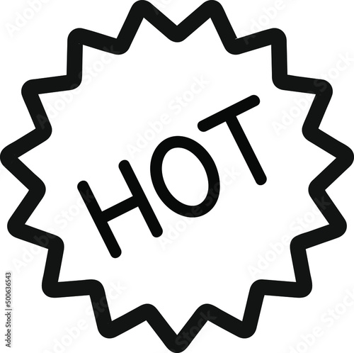 Vector icon of hot novelty; Editable sticker of new popular goods