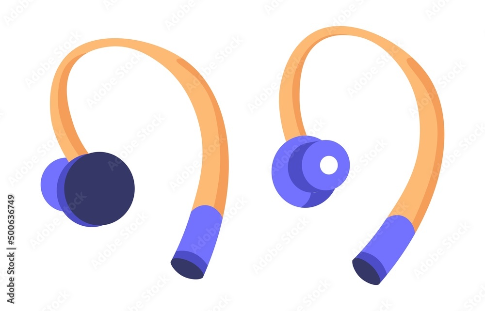 Headphones with no wires for sports workout vector