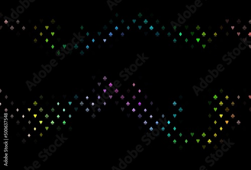 Dark multicolor  rainbow vector layout with elements of cards.