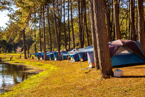 Pang Oung national park, lake and forest of pine trees in Mae Hong Son, Thailand