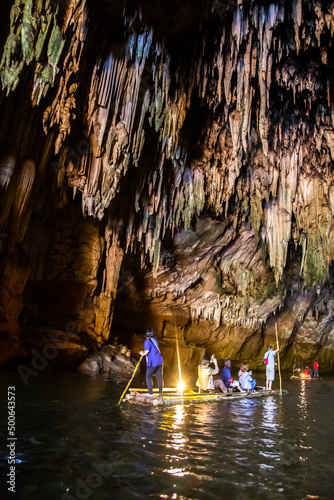 Tham Lod Cave near Pai, in Mae Hong Son, Thailand photo