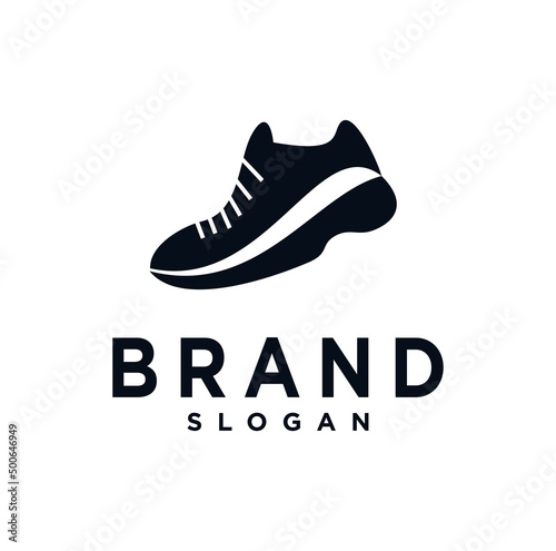 Shoes sneaker logo design vector icon symbol illustration Stock black