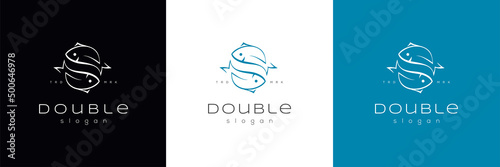 Abstract Two Fish Logo Icon Icon Vector Design modern Concept