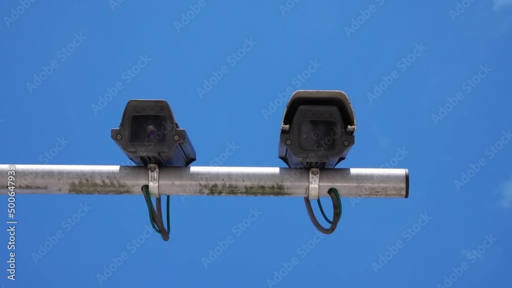 Two security CCTV camera or surveillance system in office building.. Two security CCTV camera or surveillance system in office building..