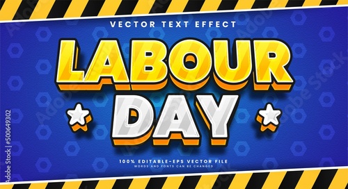 Labour day 3d editable text effect suitable for labour day event.