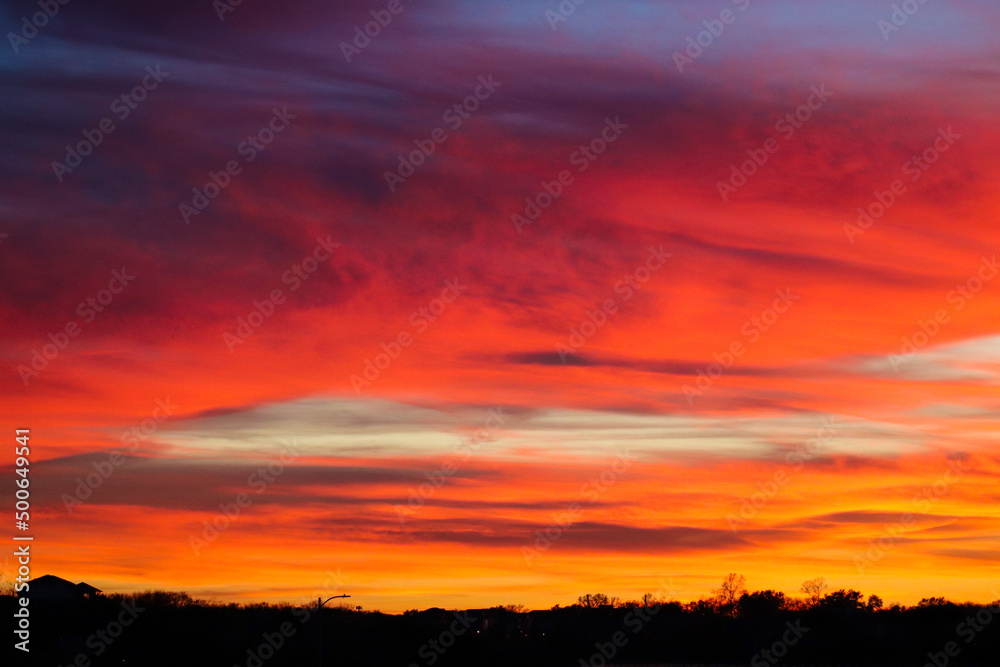 red sunset sky