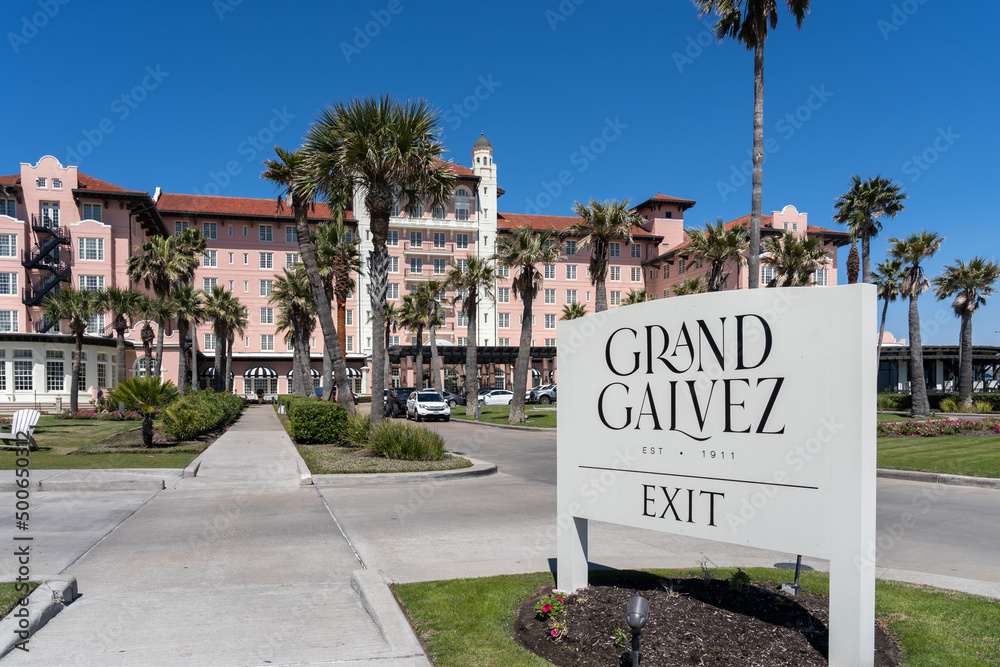 Galveston, TX, USA March 12, 2022 Grand Galvez hotel in Galveston, TX, USA. The Grand Galvez