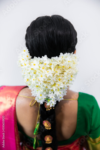 South Indian Tamil bride s wedding traditional braid plait