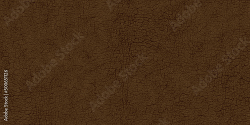 Seamless dark brown leather background pattern. Tileable closeup textile texture of soft plush luxury cow hide or other creature or animal skin. A high resolution backdrop 3D rendering. photo